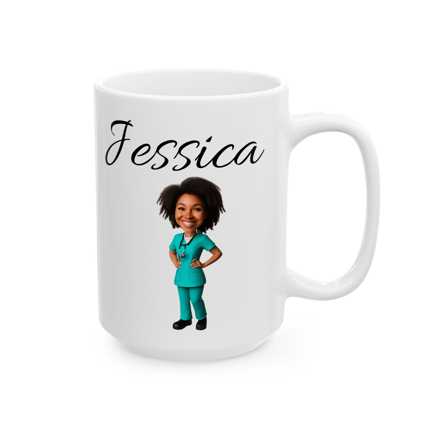 Custom Nurse Caricature Mug — Turn Any Photo Into a Personalized Character!
