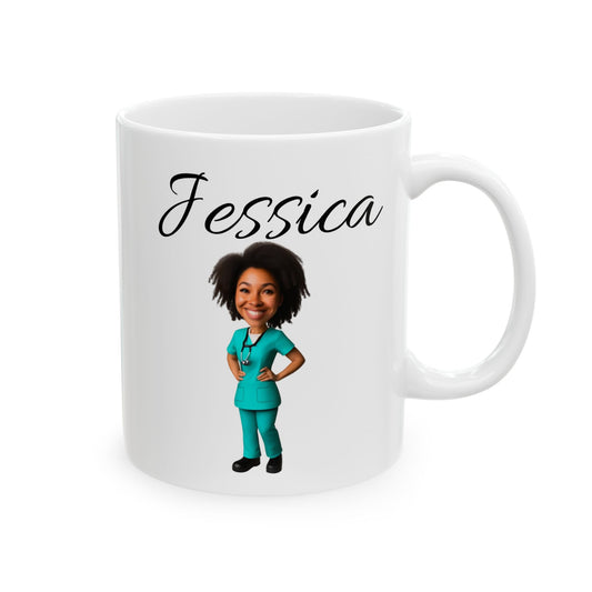 Custom Nurse Caricature Mug — Turn Any Photo Into a Personalized Character!